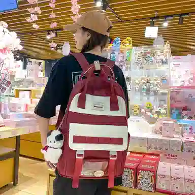 尼格尔大容量双肩包女高中生尼龙电脑旅行背包初中生书包女大学生韩版高颜值 多色