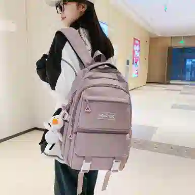 尼格尔 书包男女新款中大学生大容量时尚潮流尼龙双肩包韩版休闲简约背包 男女同款情侣款 多色