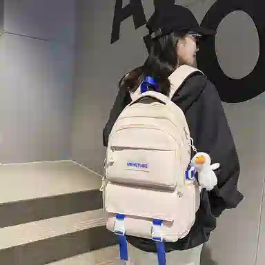 尼格尔 书包男女新款中大学生大容量时尚潮流尼龙双肩包韩版休闲简约背包 男女同款情侣款 多色