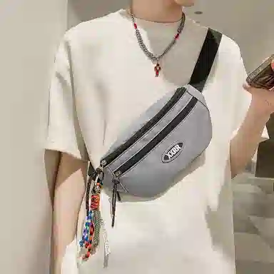 尼格尔手机腰包潮牌男士胸包日系简约轻便尼龙单肩小背包女休闲运动斜挎包男女同款情侣款 多色