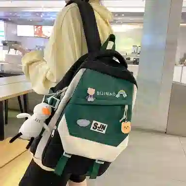 尼格尔大容量双肩背包休闲校园女生尼龙双肩包小学生初中生学生上课书包女多色