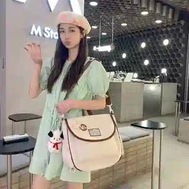 尼格尔 学生斜挎包女生单肩包韩版尼龙初中高中上课补习书包百搭包包 多色