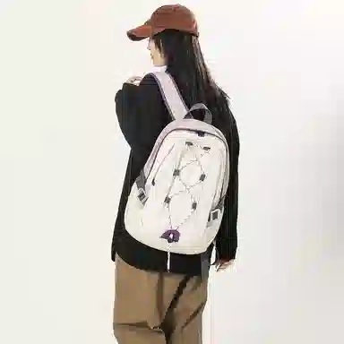 尼格尔 潮流时尚双肩包旅游休闲背包通勤大容量初高中学生书 尼龙 男女同款情侣款 多色