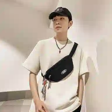 尼格尔手机腰包潮牌男士胸包日系简约轻便尼龙单肩小背包女休闲运动斜挎包男女同款情侣款 多色