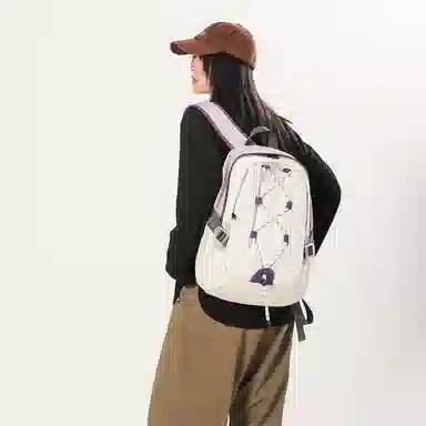 尼格尔 潮流时尚双肩包旅游休闲背包通勤大容量初高中学生书 尼龙 男女同款情侣款 多色