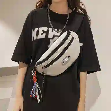 尼格尔手机腰包潮牌男士胸包日系简约轻便尼龙单肩小背包女休闲运动斜挎包男女同款情侣款 多色