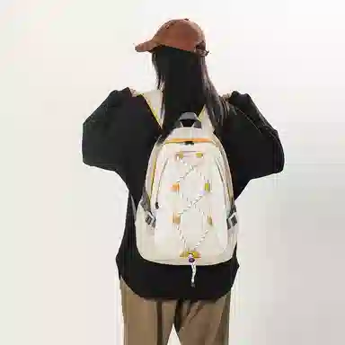 尼格尔 潮流时尚双肩包旅游休闲背包通勤大容量初高中学生书 尼龙 男女同款情侣款 多色