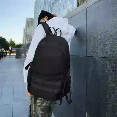 尼格尔 日系双肩包潮酷大学生书包高中生休闲旅行电脑背包大容量 尼龙 男女同款情侣款 多色