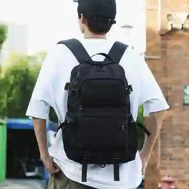 尼格尔日系潮流机能背包男双肩包大容量 尼龙旅行包大中学生书包潮牌休闲男包