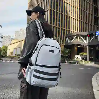 尼格尔 日系双肩包潮酷大学生书包高中生休闲旅行电脑背包大容量 尼龙 男女同款情侣款 多色