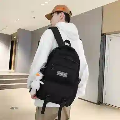 尼格尔 书包男女新款中大学生大容量时尚潮流尼龙双肩包韩版休闲简约背包 男女同款情侣款 多色