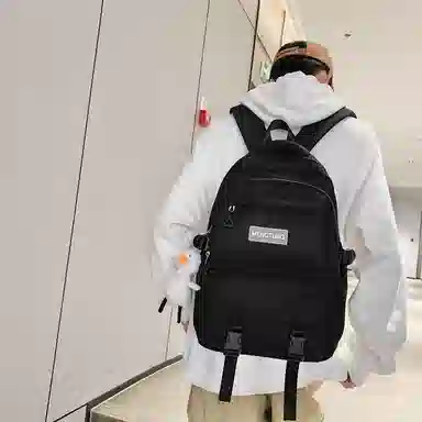 尼格尔 书包男女新款中大学生大容量时尚潮流尼龙双肩包韩版休闲简约背包 男女同款情侣款 多色