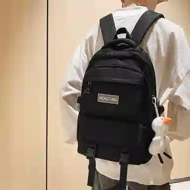 尼格尔 书包男女新款中大学生大容量时尚潮流尼龙双肩包韩版休闲简约背包 男女同款情侣款 多色