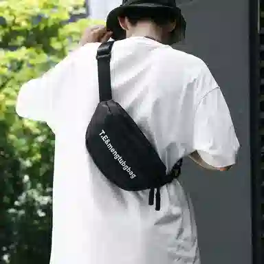 尼格尔情侣简约单肩斜挎包 街头休闲百搭运动单肩包 尼龙个性质感便携式胸包  男女同款