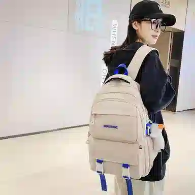 尼格尔 书包男女新款中大学生大容量时尚潮流尼龙双肩包韩版休闲简约背包 男女同款情侣款 多色