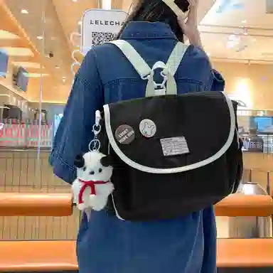 尼格尔 学生斜挎包女生单肩包韩版尼龙初中高中上课补习书包百搭包包 多色