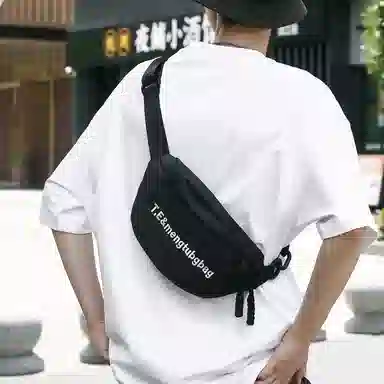 尼格尔情侣简约单肩斜挎包 街头休闲百搭运动单肩包 尼龙个性质感便携式胸包  男女同款