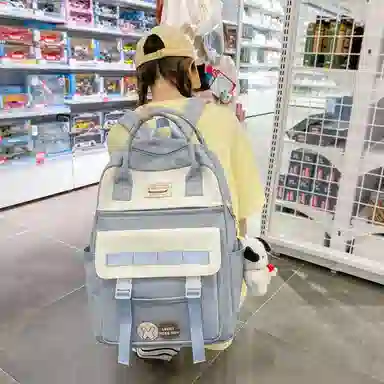 尼格尔大容量双肩包女高中生尼龙电脑旅行背包初中生书包女大学生韩版高颜值 多色