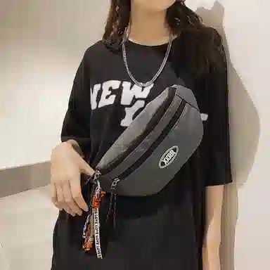 尼格尔手机腰包潮牌男士胸包日系简约轻便尼龙单肩小背包女休闲运动斜挎包男女同款情侣款 多色