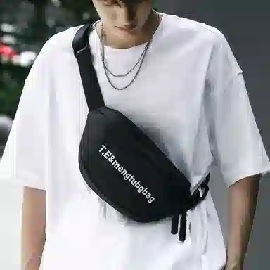 尼格尔情侣简约单肩斜挎包 街头休闲百搭运动单肩包 尼龙个性质感便携式胸包  男女同款