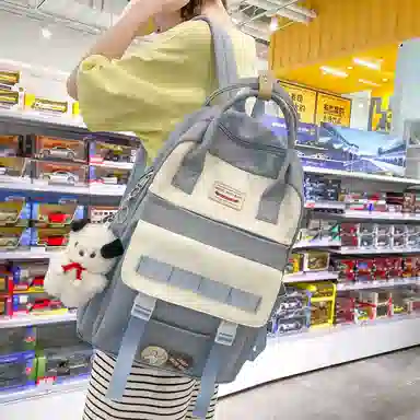 尼格尔大容量双肩包女高中生尼龙电脑旅行背包初中生书包女大学生韩版高颜值 多色