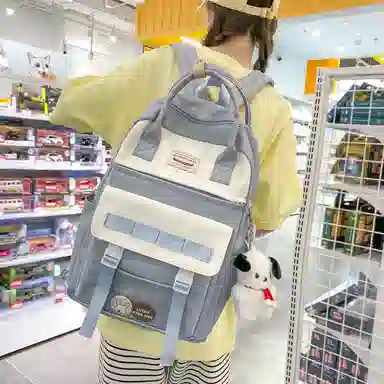 尼格尔大容量双肩包女高中生尼龙电脑旅行背包初中生书包女大学生韩版高颜值 多色