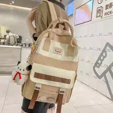 尼格尔大容量双肩包女高中生尼龙电脑旅行背包初中生书包女大学生韩版高颜值 多色