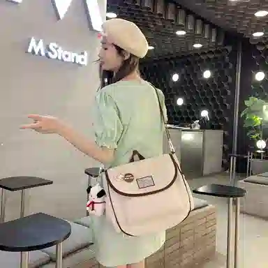 尼格尔 学生斜挎包女生单肩包韩版尼龙初中高中上课补习书包百搭包包 多色