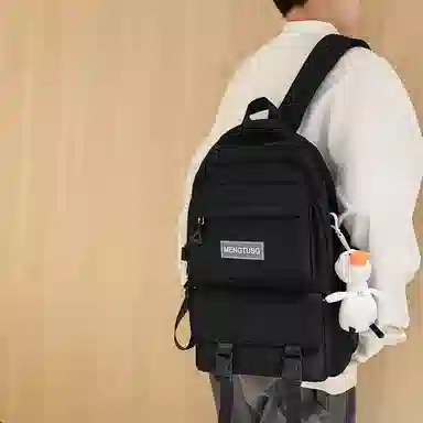 尼格尔 书包男女新款中大学生大容量时尚潮流尼龙双肩包韩版休闲简约背包 男女同款情侣款 多色