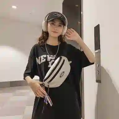 尼格尔手机腰包潮牌男士胸包日系简约轻便尼龙单肩小背包女休闲运动斜挎包男女同款情侣款 多色