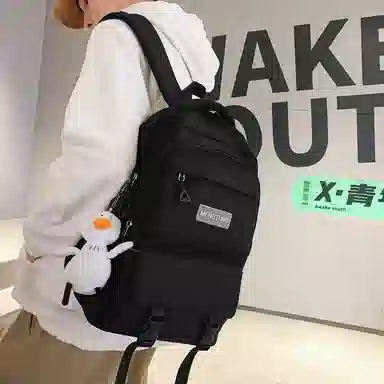 尼格尔 书包男女新款中大学生大容量时尚潮流尼龙双肩包韩版休闲简约背包 男女同款情侣款 多色