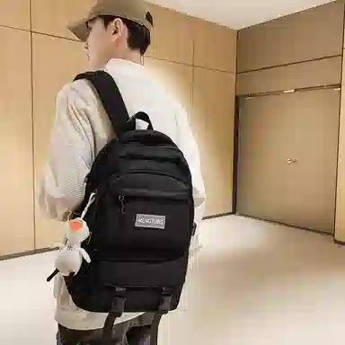 尼格尔 书包男女新款中大学生大容量时尚潮流尼龙双肩包韩版休闲简约背包 男女同款情侣款 多色