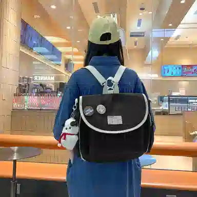 尼格尔 学生斜挎包女生单肩包韩版尼龙初中高中上课补习书包百搭包包 多色