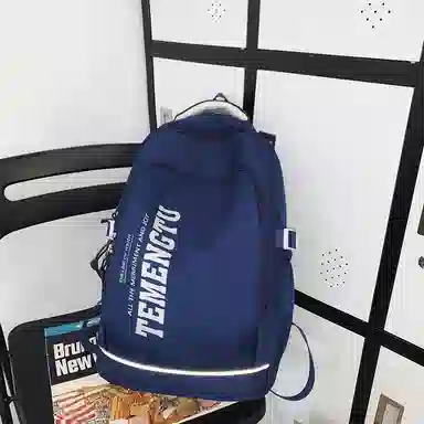 尼格尔简约休闲复古运动风双肩包春季尼龙新款大容量韩版日系背包中学生书包 中号 男女同款 多色