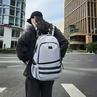 尼格尔 日系双肩包潮酷大学生书包高中生休闲旅行电脑背包大容量 尼龙 男女同款情侣款 多色