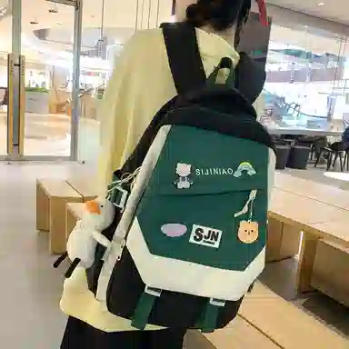 尼格尔大容量双肩背包休闲校园女生尼龙双肩包小学生初中生学生上课书包女多色