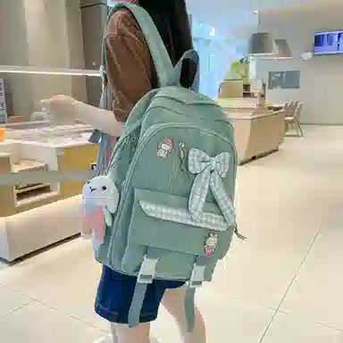 尼格尔 小学生书包蝴蝶结可爱甜美尼龙书包背包双肩包 女款 多色