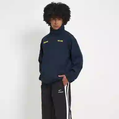 SIMPLE RIMLESS Coach Jacket Navy