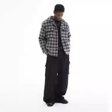 EMPTY REFERENCE Houndstooth Jacket Grey