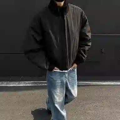 布客行 美式高街老钱风复古百搭飞行员教练立领短款宽松保暖防风防水潮流外套夹克 男女同款