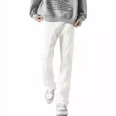 布客行 微喇弯刀美式高街风纯色做旧水洗显高显瘦潮流窄版裤牛仔裤 男女同款