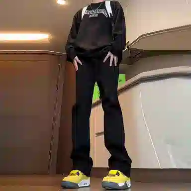 帝狼牛 美式复古高街风莱赛尔微喇弯刀裤 显高显瘦垂感强适合日常通勤牛仔裤 男女同款