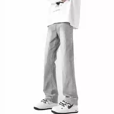 布客行 微喇弯刀美式高街风纯色做旧水洗显高显瘦潮流窄版裤牛仔裤 男女同款