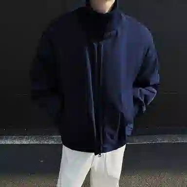 SUNSETMONENT Classic Collar Warm Cotton Jacket Navy