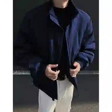 SUNSETMONENT Classic Collar Warm Cotton Jacket Navy