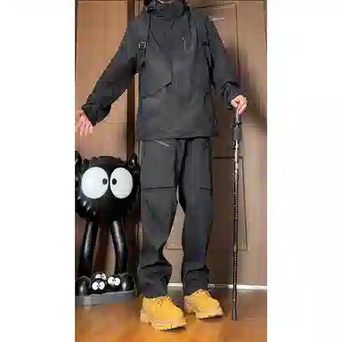 帝狼牛 美式复古机能风高街百搭微喇工装伞兵裤休闲裤 男女同款