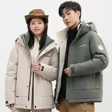 鸭鸭 户外休闲风工装保暖时尚潮流舒适羽绒服 男女同款