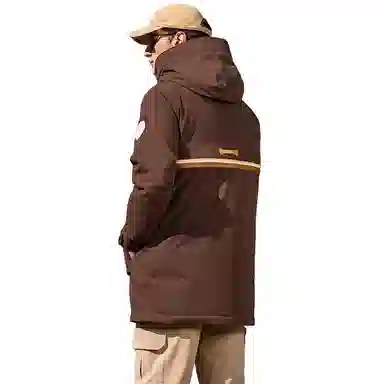 鸭鸭 户外工装系列 连帽时尚韩版加厚休闲运动中长款羽绒服 男女同款