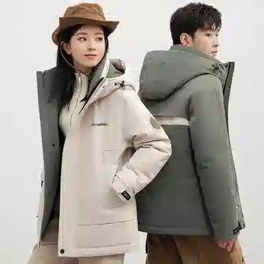 鸭鸭 户外休闲风工装保暖时尚潮流舒适羽绒服 男女同款