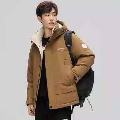 鸭鸭 户外休闲风工装保暖时尚潮流舒适羽绒服 男女同款